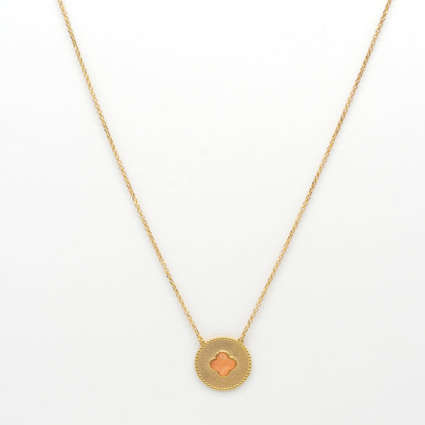 Collana Con Medaglia E Pietra Arancione - MoreJewels.It